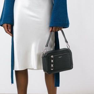 Michael Kors Collection Bag Leather Camera Silver Chain